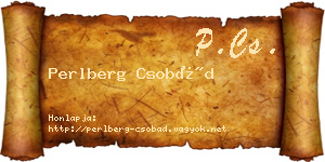 Perlberg Csobád névjegykártya